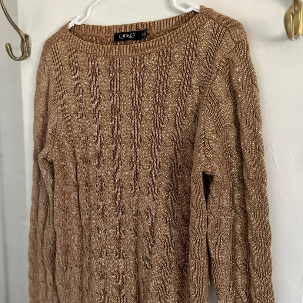 Ralph Lauren Tan Cable Knit Sweater